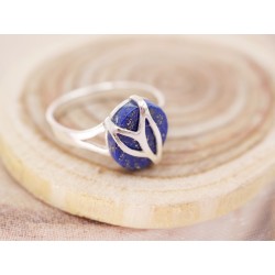 Srebrny pierścionek 925-naturalny lapis lazuli