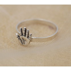 Srebrny 925 pierścionek dłoń