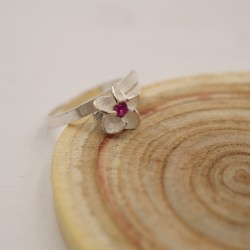 Srebrny 925 pierścionek dla dziewczynki-kwiatek