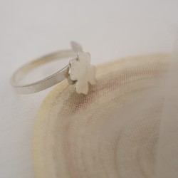 Srebrny 925 pierścionek dla dziewczynki-koniczynka